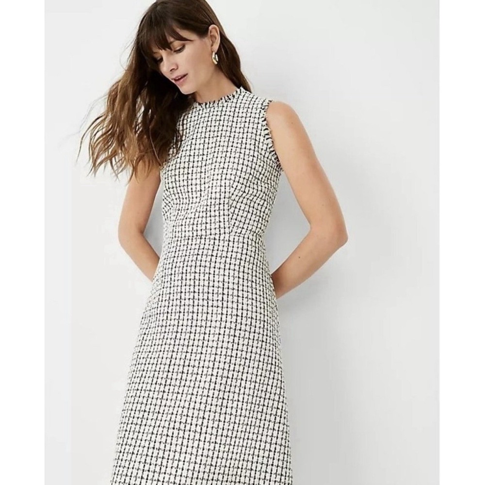 Ann Taylor Black and White Midi Dress